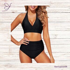 Tempt Me Black Two-Piece High Waist Swimsuit/Bikini-NWT-Size XL